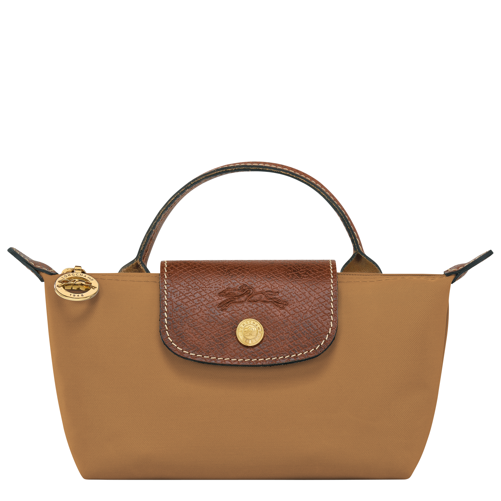 Buy Longchamp Le Pliage Original Pouch with handle Fawn in Saudi