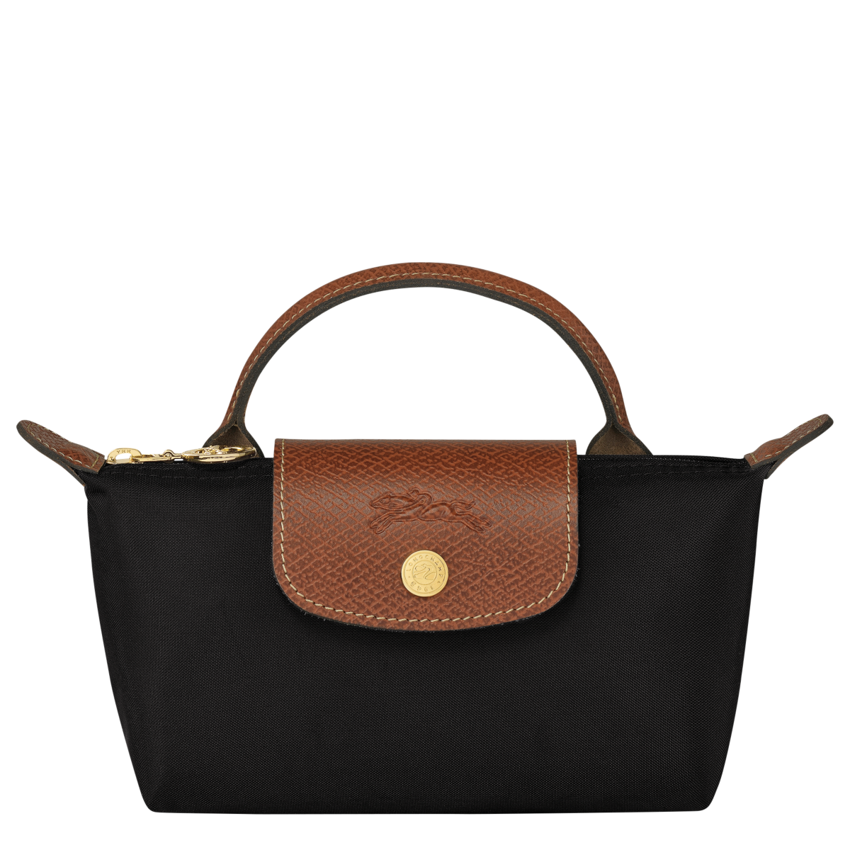 Buy Longchamp Le Pliage Original Pouch with handle Black in Saudi