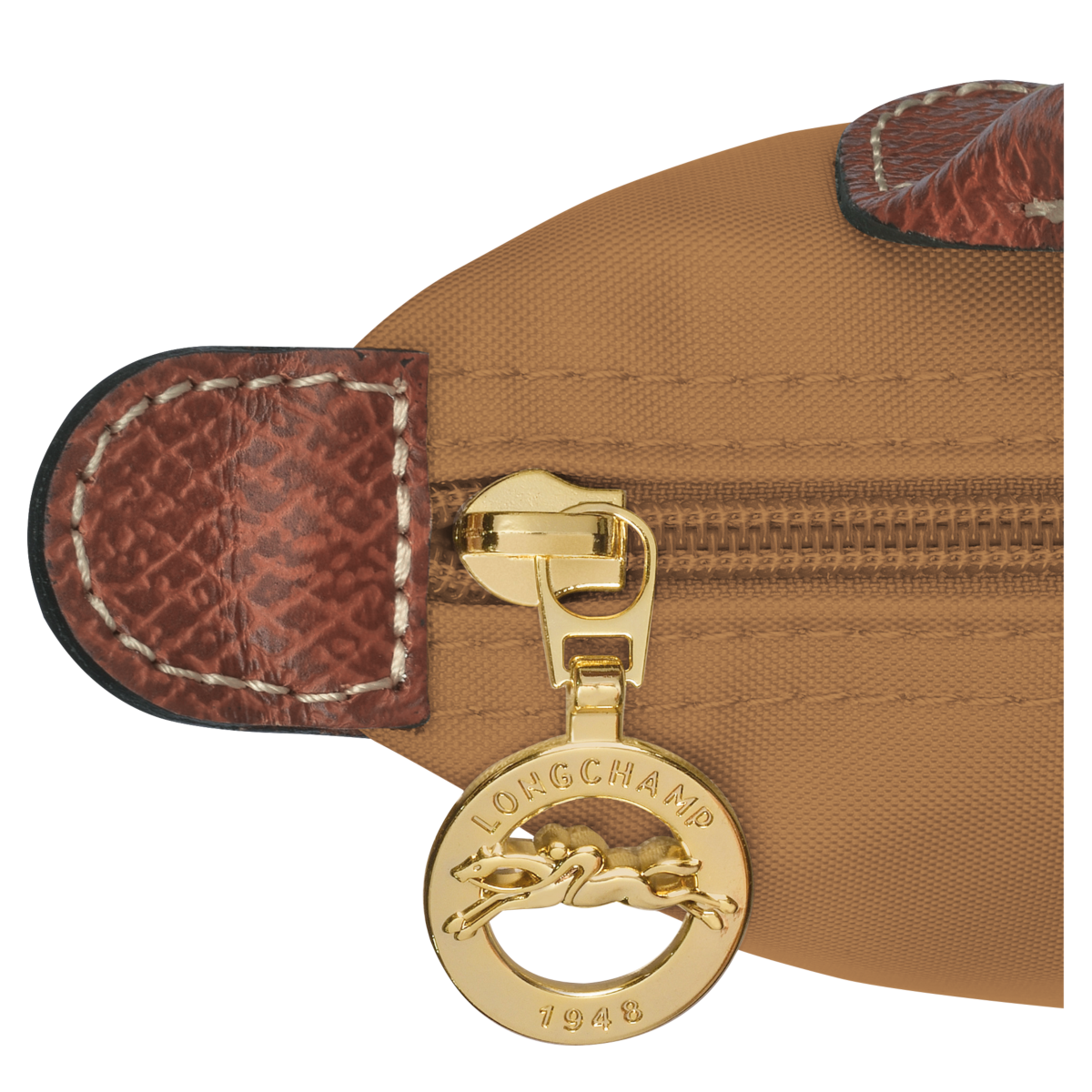 Buy Longchamp Le Pliage Original Pouch with handle Fawn in Saudi