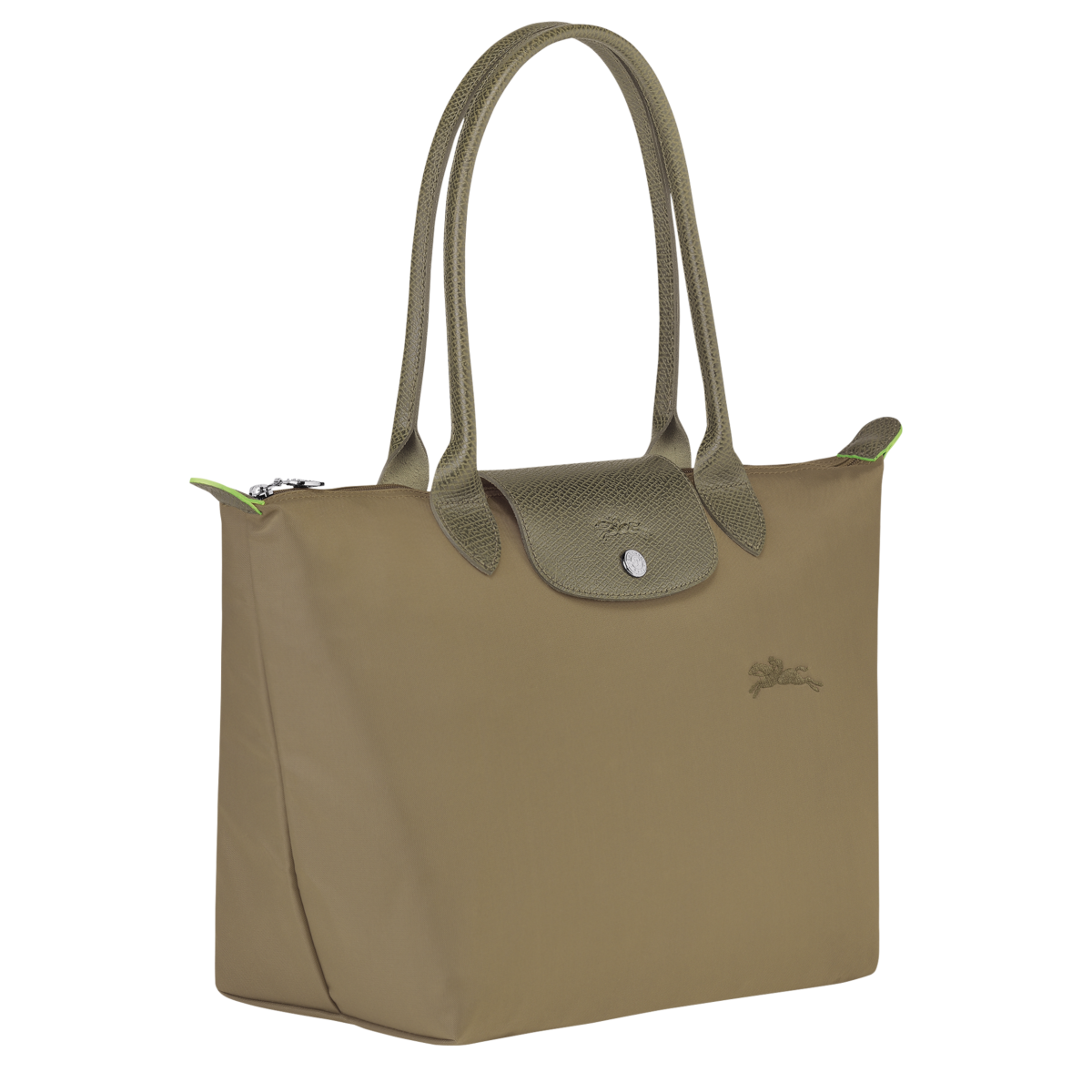 Buy Longchamp Le Pliage Green M Tote bag Artichoke in Saudi Arabia